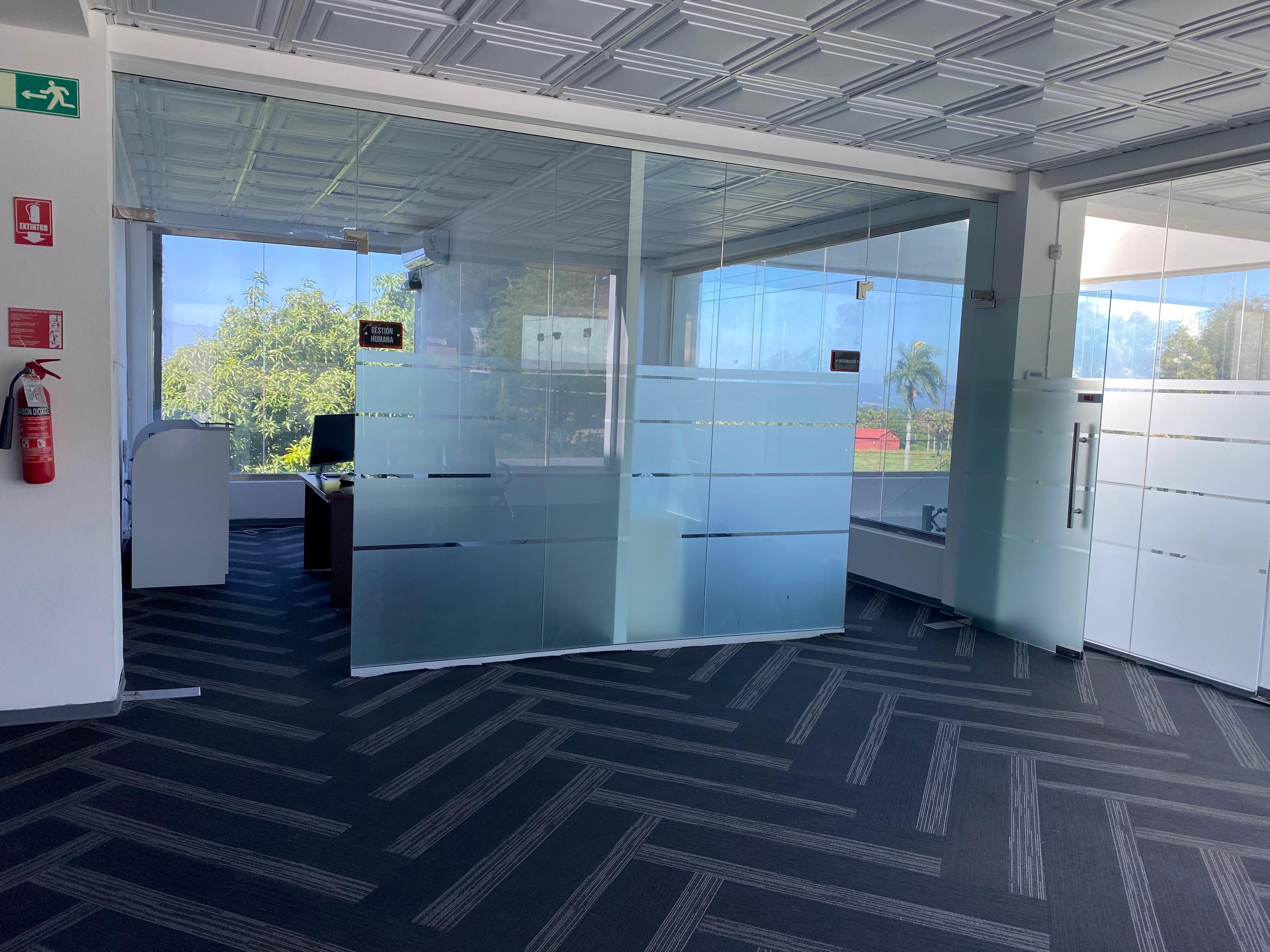 Glass corridor entrance